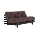 Ciemnobrązowa rozkładana sofa 160 cm Roots Black Night – Karup Design
