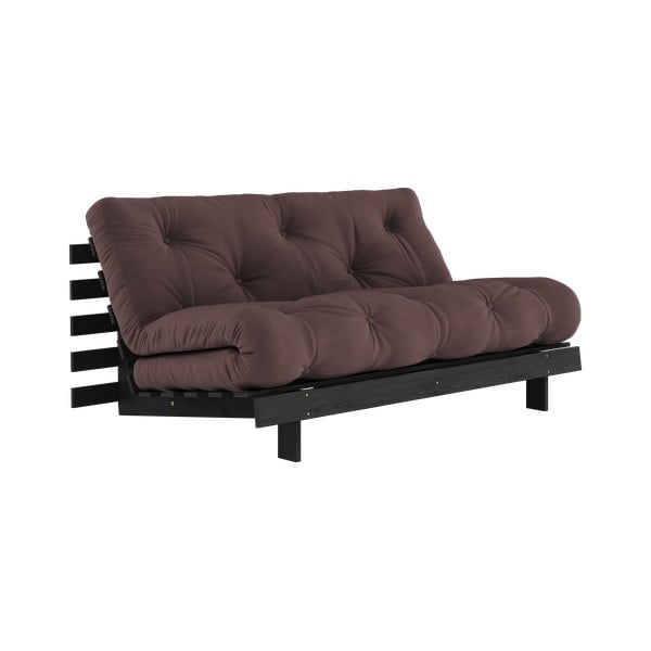 Ciemnobrązowa rozkładana sofa 160 cm Roots Black Night – Karup Design