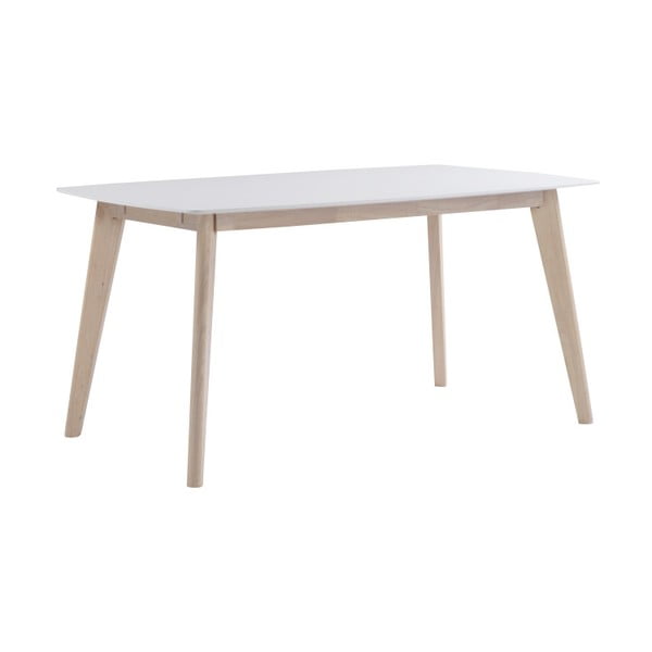 Biały stół do jadalni z lakierowanymi nogami Rowico Sanna, dł. 150 cm
