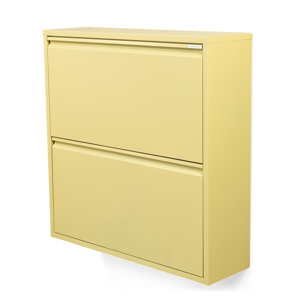 Jasnożółta stalowa uchylna/wisząca szafka na buty 75x77,5x22,5 cm Billy – Spinder Design