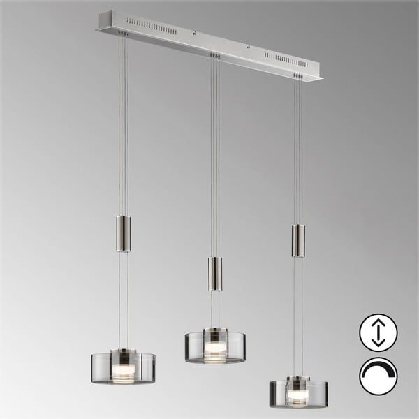 Metalowa lampa wisząca LED ze ściemniaczem w kolorze srebra Lavin – Fischer & Honsel-image-1