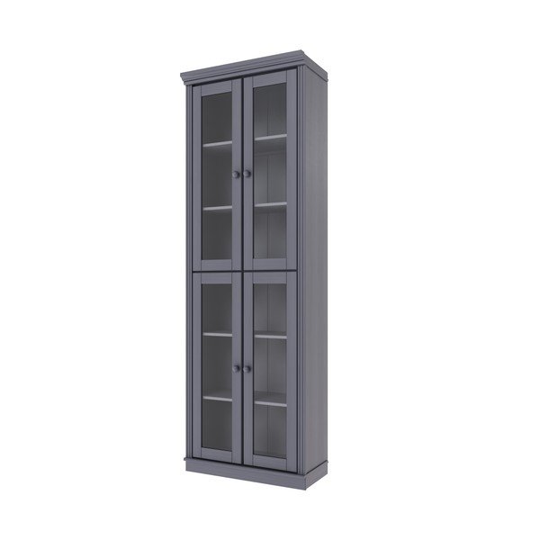 Szara witryna z litego drewna sosnowego 74x223x37 cm Anita – Støraa-image-3