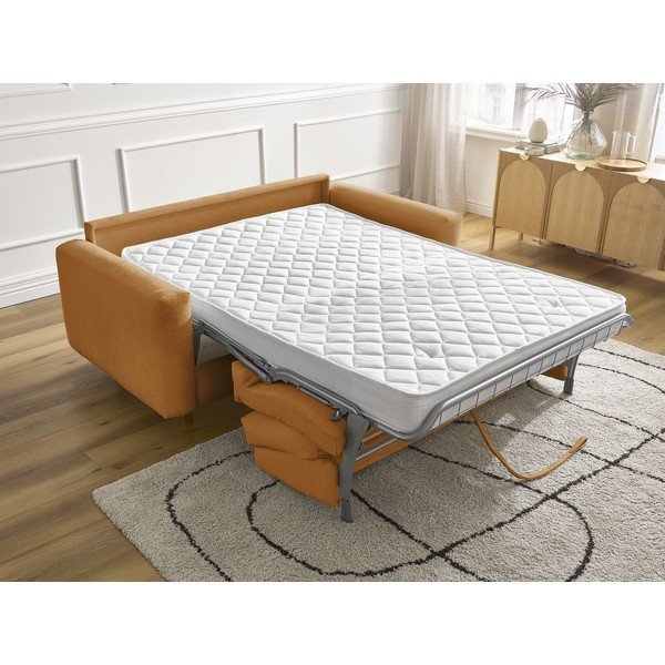 Musztardowa rozkładana sofa do spania 200 cm Cocoone – Bobochic Paris-image-1