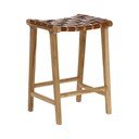 Hoker z imitacji skóry w naturalnym kolorze (wysokość siedziska 67 cm) Calixta – Kave Home