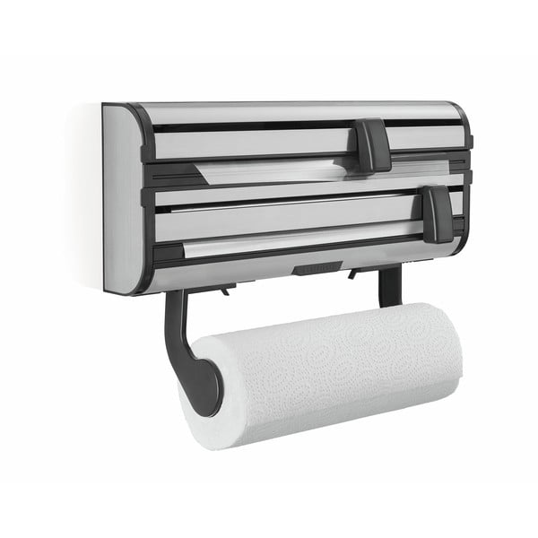 Metalowy uchwyt ścienny na ręczniki papierowe i folię w kolorze srebra Parat Royal – LEIFHEIT