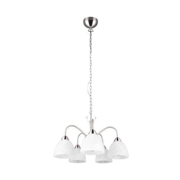 Lampa wisząca w biało-srebrnym kolorze ze szklanym kloszem ø 53 cm Dobby – Trio