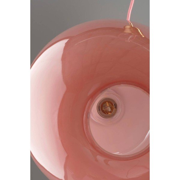 Różowa/w kolorze mosiądzu szklana lampa wisząca ze ściemniaczem ø 35 cm Artut – Jotex-image-3