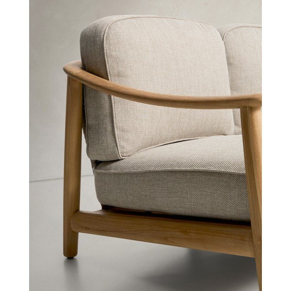 Beżowa/w naturalnym kolorze tapicerowana sofa ogrodowa Elunda – Kave Home-image-1