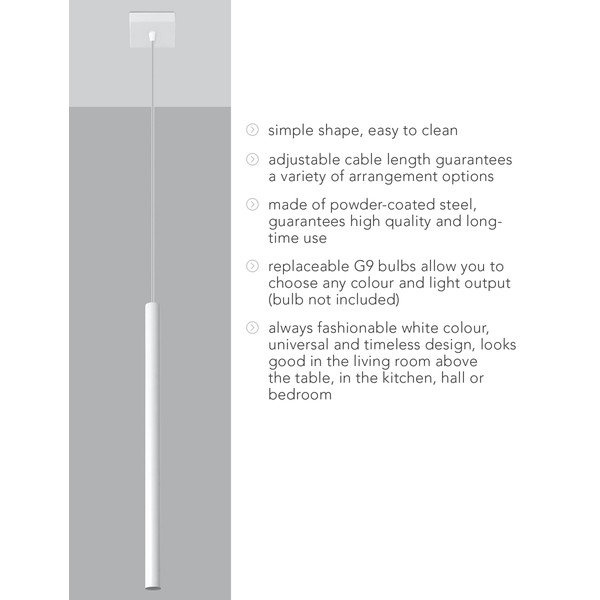 Biała lampa wisząca Sollux Fideus Single-image-4