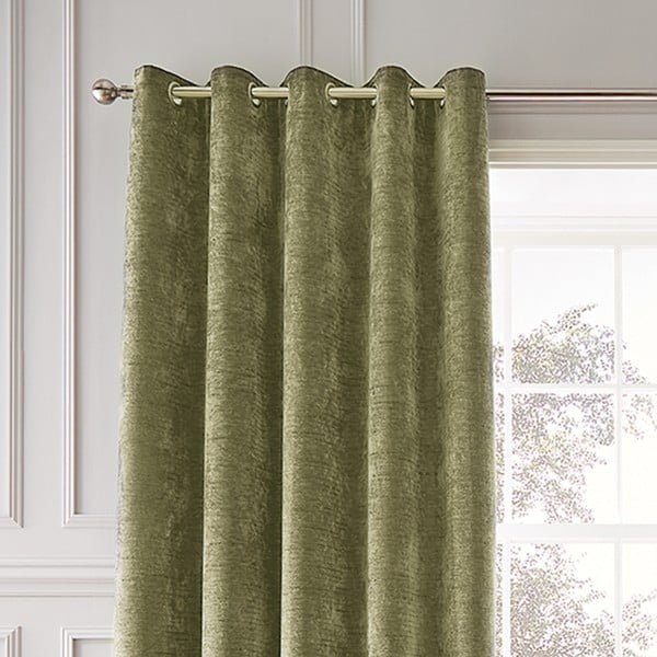 Zasłony termiczne z szenilu w kolorze khaki zestaw 2 szt. 117x183 cm Selene Luxury Chenille – Hyperion