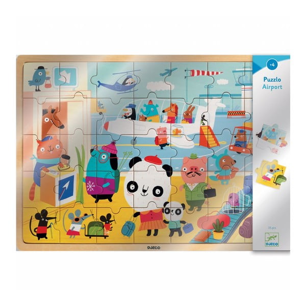 Dziecięce puzzle drewniane Djeco Lotnisko-image-1