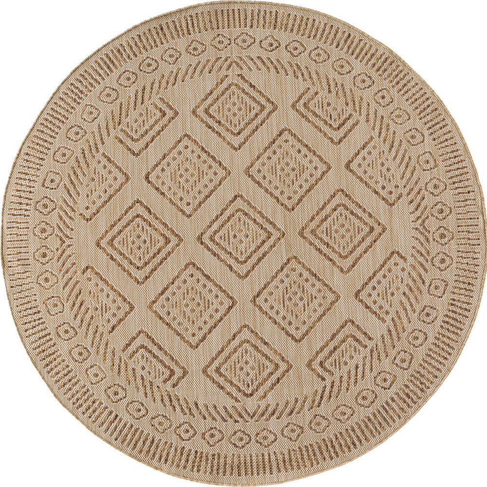 Beżowy okrągły dywan odpowiedni na zewnątrz ø 80 cm Mira 1452 – Ayyildiz Carpets