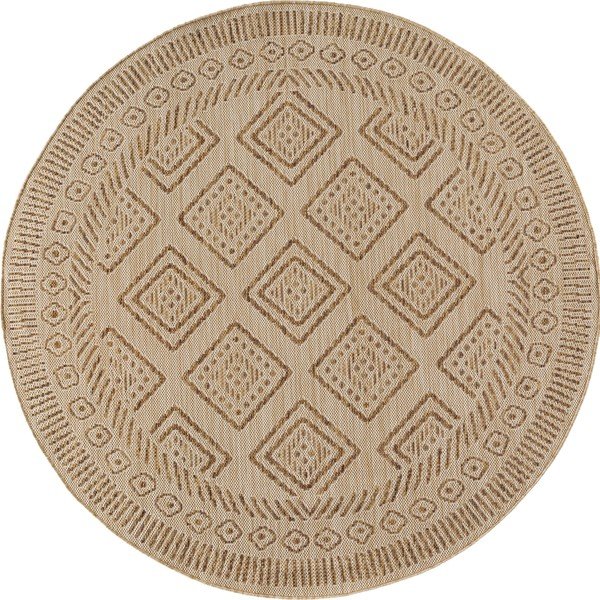 Beżowy okrągły dywan odpowiedni na zewnątrz ø 160 cm Mira 1452 – Ayyildiz Carpets