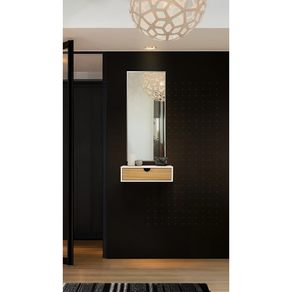 Biało-naturalna szafka nocna w dekorze dębu Farsta – Woodman-image-1