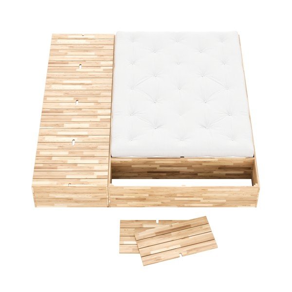 Łóżko dwuosobowe z litego drewna sosnowego ze schowkiem i stelażem 160x200 cm Basement Bed – Karup Design-image-4