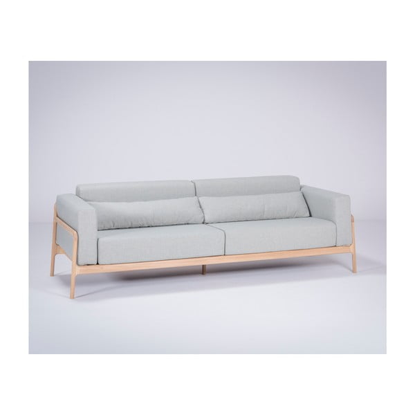 Niebieskoszara sofa z konstrukcją z drewna dębowego Gazzda Fawn, 240 cm-image-1