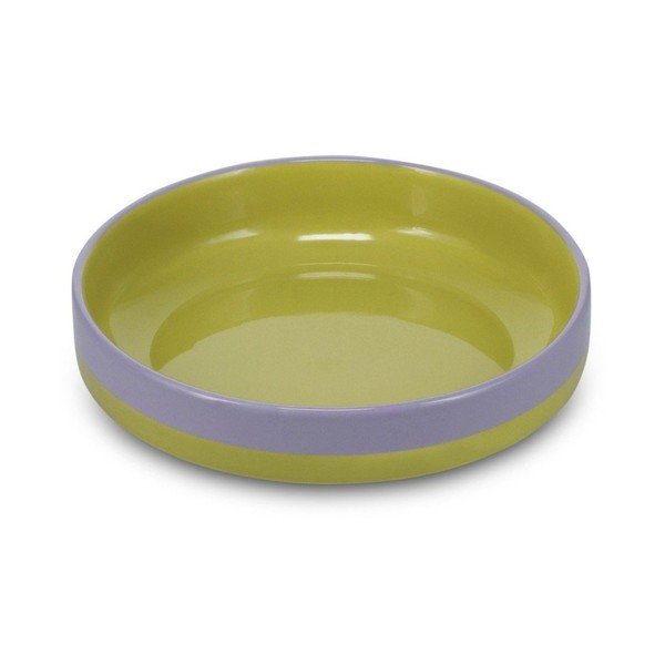Zielony/fioletowy głęboki kamionkowy talerz ø 21 cm Duo – ONA