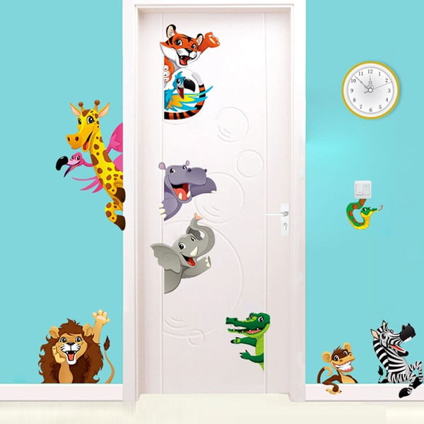 Zestaw dziecięcych naklejek ściennych Ambiance Jungle-image-1