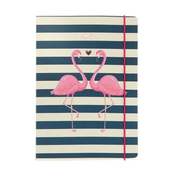 Notes A5 Go Stationery Flamingo Stripes
