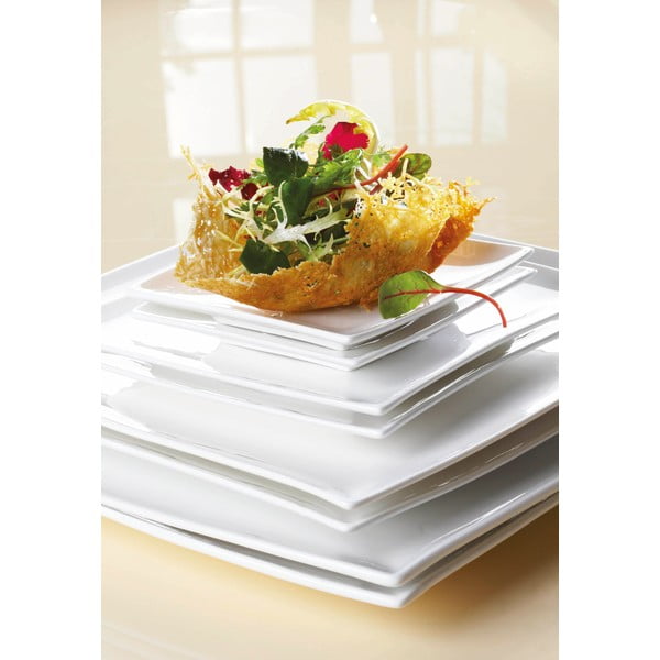 Biały porcelanowy głęboki talerz Maxwell & Williams East Meets West, 21,5x21,5 cm-image-4