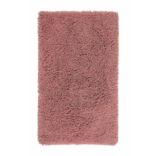 Czerwonoróżowy dywanik łazienkowy z bawełny organicznej Aquanova Mezzo, 70x120 cm
