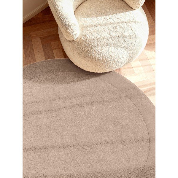 Beżowy okrągły dywan z mieszanki wełny tkany ręcznie ø 150 cm Kivi – Villeroy&Boch-image-1