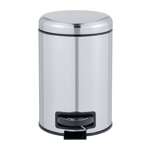 Kosz na śmieci z pedałem w srebrnym kolorze Wenko Leman Shiny, 3 l-image-2