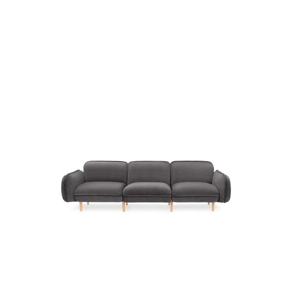 Ciemnoszara sofa z materiału bouclé 264 cm Bean – EMKO