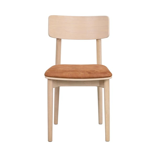 Koniakowe krzesła z imitacji skóry zestaw 2 szt. Wolcott – Rowico-image-3