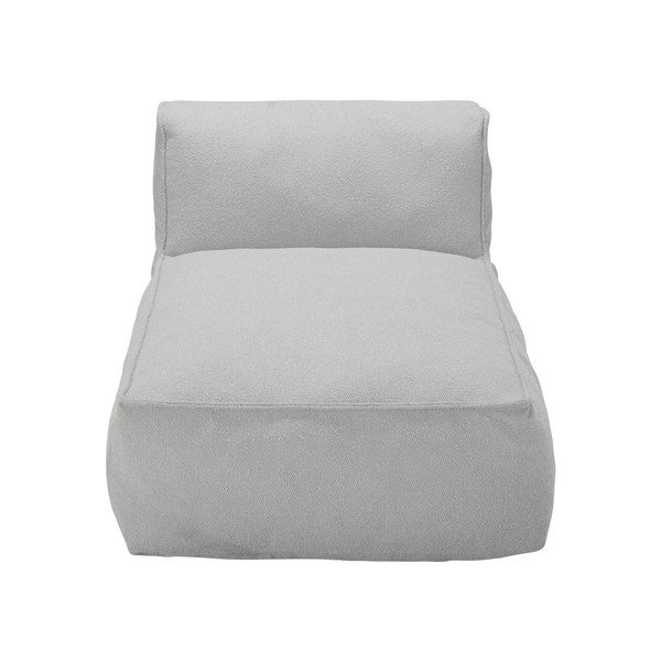 Jasnoszary moduł sofy ogrodowej z materiału bouclé (z szezlongiem) Grow – Blomus