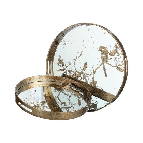 Złota taca szklana Ixia Gold Birds-image-4