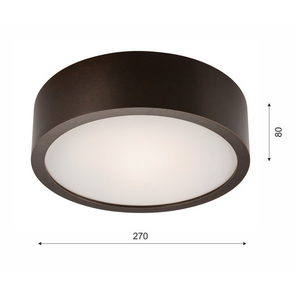 Ciemnobrązowa lampa sufitowa z szklanym kloszem ø 27 cm Eveline – LAMKUR-image-4