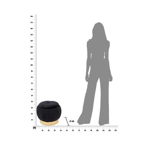 Czarny puf ze schowkiem Mauro Ferretti Paris, ⌀ 41 cm-image-4