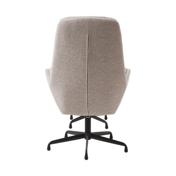 Jasnoszary fotel z podnóżkiem z materiału bouclé wypoczynkowy Sifton – Unique Furniture-image-3