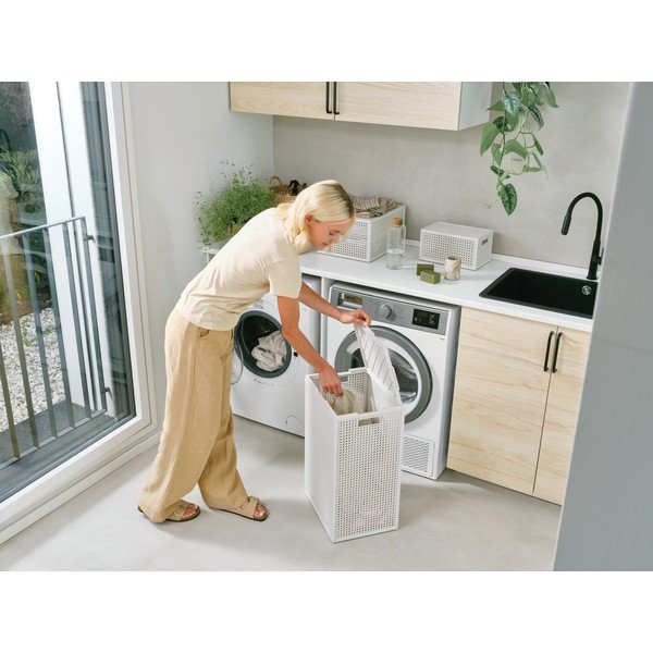 Kremowy kosz na pranie z plastiku z recyklingu 60 l Kaya – Curver-image-1