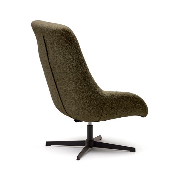 Ciemnozielony fotel z materiału bouclé Celida – Kave Home-image-2