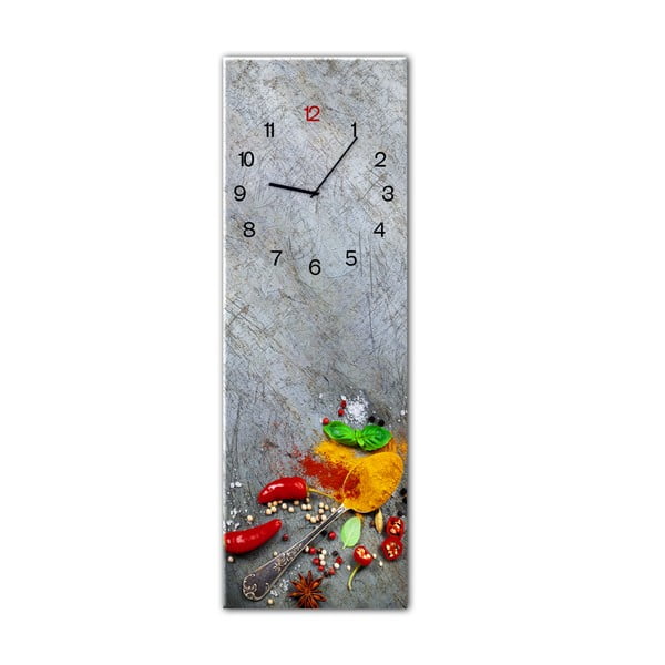 Zegar ścienny Styler Glassclock Silver Spoon, 20x60 cm