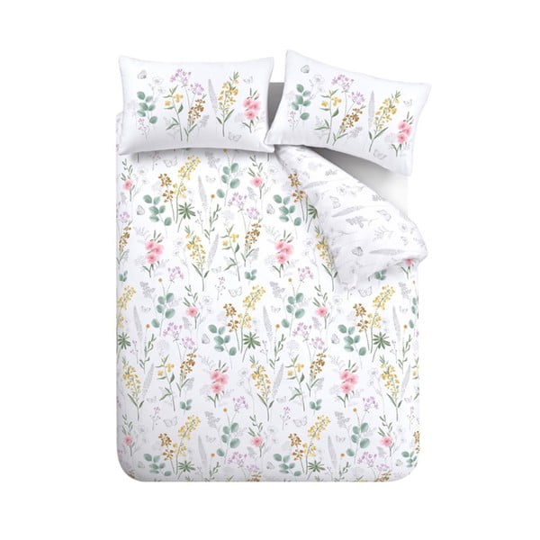 Biała pościel jednoosobowa 135x200 cm Emilia Floral – Catherine Lansfield-image-2