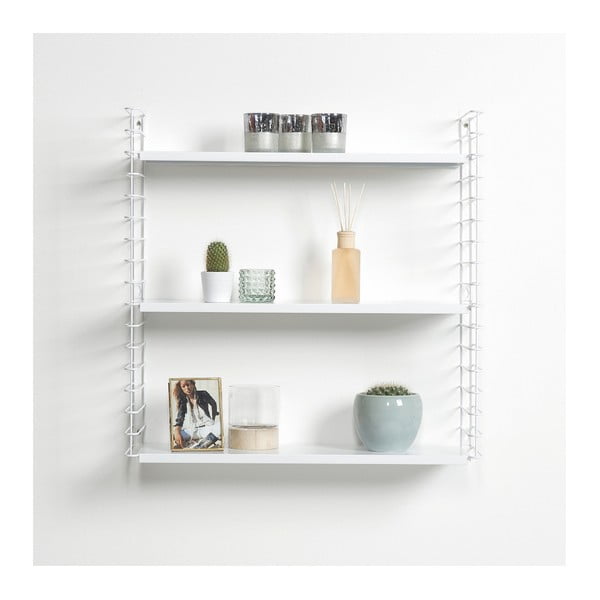 Półka 3-poziomowa z białymi elementami Metaltex Libro, dł. 70 cm-image-1