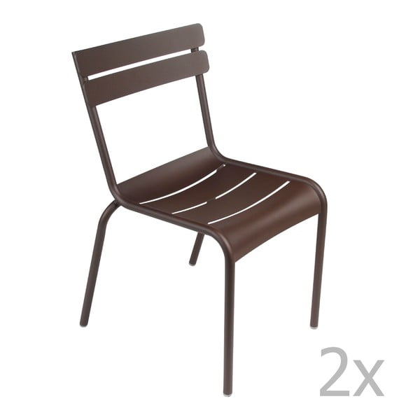 Zestaw 2 brązowych krzeseł Fermob Luxembourg