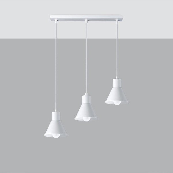 Biała lampa wisząca z metalowym kloszem 45x14 cm Martina – Sollux-image-1