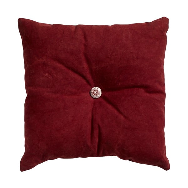 Poduszka z wypełnieniem Button 45x45 cm, czerwona