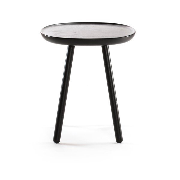 Czarny stolik z litego drewna EMKO Naïve, ø 45 cm-image-1