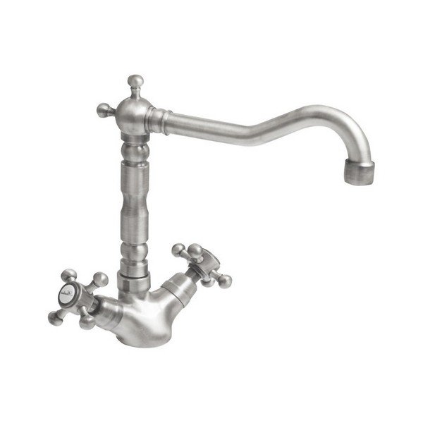 Bateria umywalkowa stojąca w kolorze matowego srebra Antea – Sapho