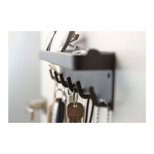 Czarny wieszak na klucze z półeczką YAMAZAKI Smart-image-3