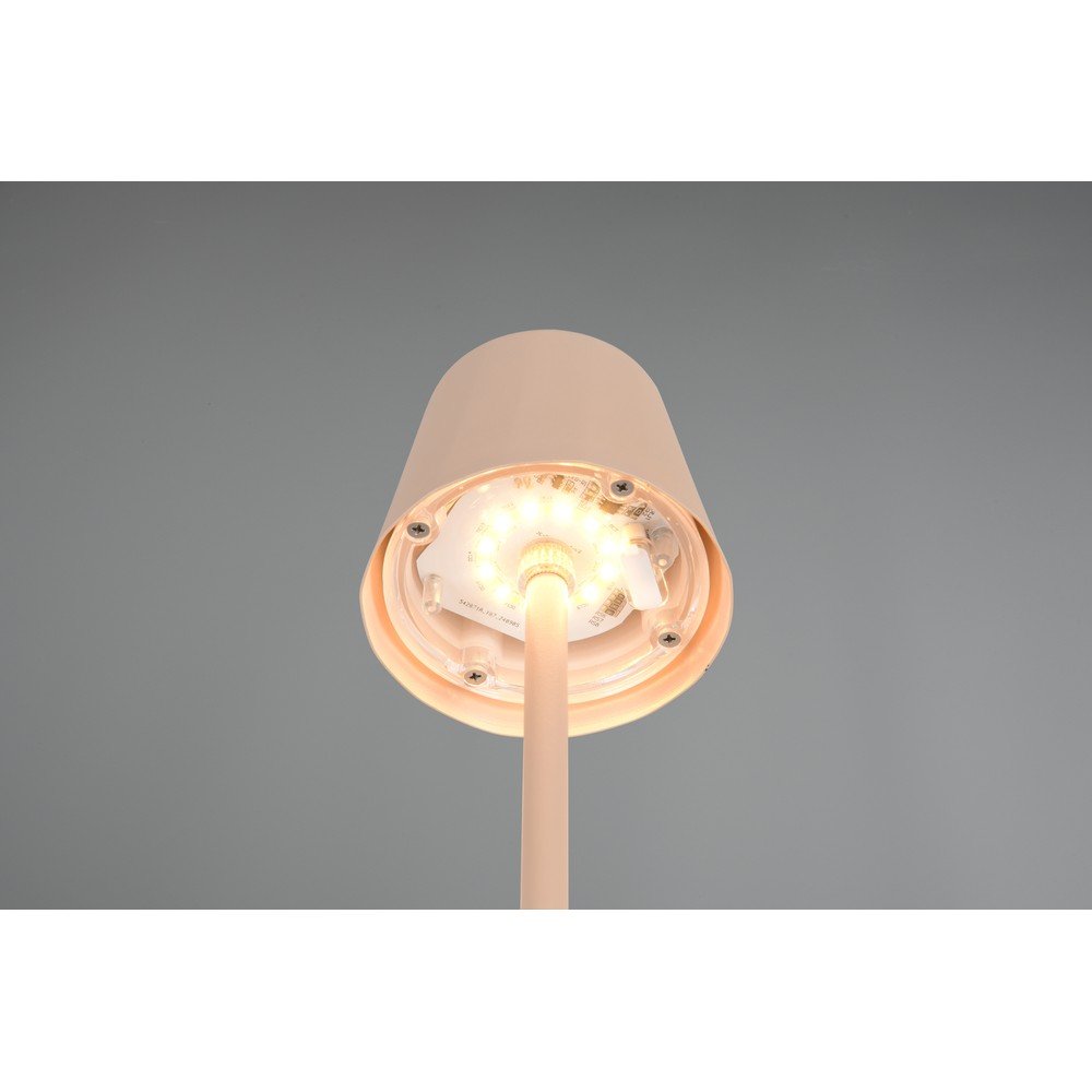 Kremowa lampa stołowa LED z metalowym kloszem (wysokość 21 cm) Diaz – Reality (zdjęcie 4)