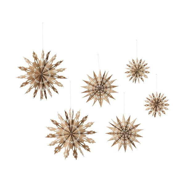 Papierowe wiszące dekoracje świąteczne 6 szt. Star – Bloomingville