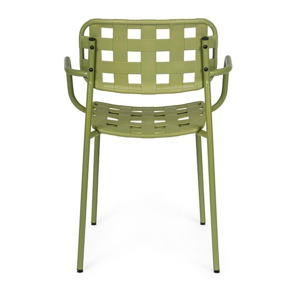Zielone metalowe krzesła ogrodowe zestaw 4 szt. Clover   – Bizzotto-image-3