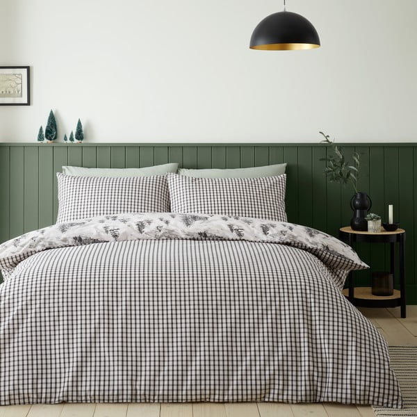 Beżowa flanelowa pościel dwuosobowa 200x200 cm Alpine Vilage – Catherine Lansfield-image-2