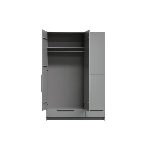 Szara szafa modułowa z litego drewna sosnowego 142x215 cm Pure – WOOOD-image-3